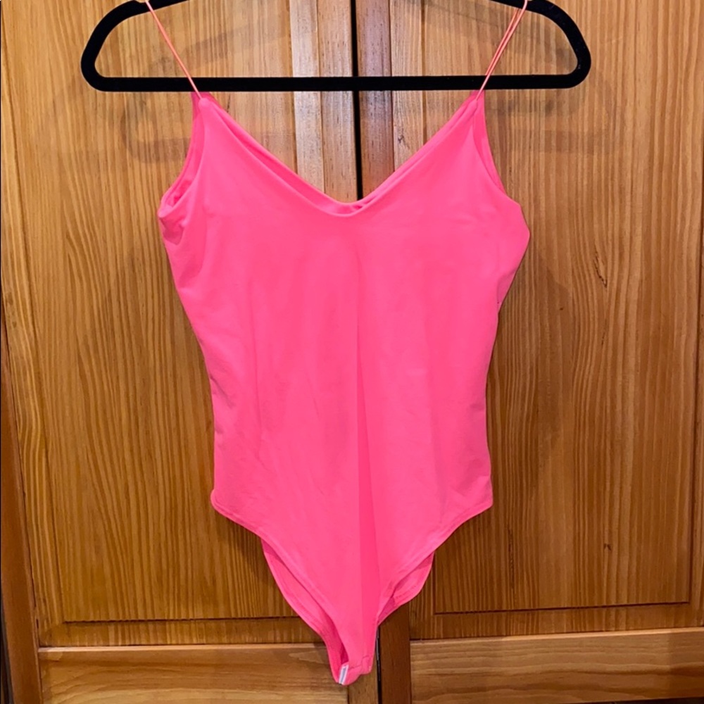 neon pink bodysuit
